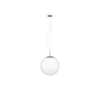 Eglo Piedale Pro - Lampada a sospensione con sfera di vetro per tavolo da pranzo, soffitto in metallo colore argento e bianco satinato, attacco E27, diametro 43 cm