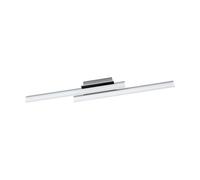 Eglo Plafoniera a LED Lapela, 2 Luci, per Soggiorno, Cucina, in Alluminio, Acciaio e Plastica, Cromata, Satinata