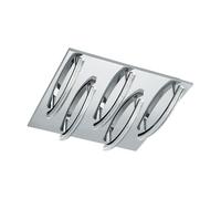 EGLO Plafoniera a LED Pertini, 5 luci, lampada da soffitto moderna, da cucina, in acciaio, alluminio e plastica, per corridoio, in cromo, trasparente