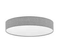 Eglo Plafoniera a Led Romao, acciaio, plastica e tessuto, bianco e grigio, con telecomando, cambio di temperatura del colore (caldo, neutro, freddo), luce notturna, ad attenuazione regolabile, 57 cm