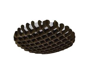 EGLO Plafoniera a LED Valdecabras, 1 luce, lampada da parete moderna, stravagante, lampada da soffitto in acciaio, plastica bianca e legno marrone scuro, lampada da soggiorno con diametro di 51 cm