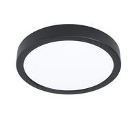 Plafoniera Tonda Esterno Argolis 2 Acciaio Nero Policarbonato Bianco Led
