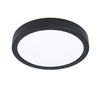 Plafoniera Tonda Esterno Argolis 2 Acciaio Nero Policarbonato Bianco Led