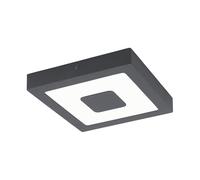 Eglo Plafoniera da esterno a Led Iphias, lampada da esterno a uno punto luce per parete e soffitto, plafoniera in alluminio colato e plastica, antracite, bianco, IP44