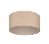 Eglo Feniglia - Lampada da soffitto a incasso, lampada rotonda per il soggiorno in lino in colori naturali e metallo nero, per soggiorno e camera da letto, attacco E27, diametro 47,5 cm
