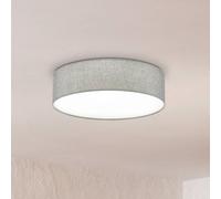 Eglo Lampada da soffitto Pasteri, 3 fiamme, lampada tessile da soffitto, materiale: acciaio, tessuto, colore: lino grigio e bianco, diametro: 57 cm