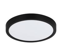 Eglo Plafoniera LED Idun 2, lampada rotonda da soffitto in metallo e plastica nero e bianco, per parete e soffitto, luce neutra, Ø 30 cm
