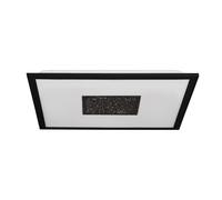 Eglo plafoniera LED Marmorata, plafoniera con effetto cristallo, zone di luce regolabili tramite interruttore, lampada in metallo nero e plastica bianca, 45 x 45 cm