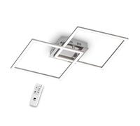 Eglo Plafoniera Led Palmaves 1, plafoniera a due in alluminio, acciaio, plastica, nichel opaco, bianco, dimmerabile, colore della luce bianco caldo - bianco freddo, luce notturna