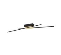 Applique Moderna Panagria Led Alluminio Rivestito In Legno Nero E Marrone