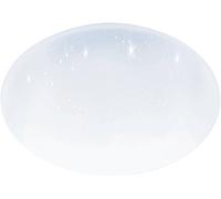Eglo Plafoniera Led Pogliola-s, diametro 50 cm, lampada soggiorno effetto cristallo in acciaio e plastica bianca, lampada soffitto per cameretta, cucina, ufficio, ingresso