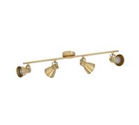 Spot Moderno Seras In Acciaio Ottoneottone Spazzolato 4 Luci Gu10 3W Ip20