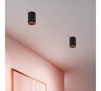 Eglo connect.z Carosso-Z Plafoniera LED, Smart Home, uso con ZigBee, app e controllo vocale Alexa, luce bianca calda e fredda, RGB, dimmerabile, metallo nero, diametro 8 cm