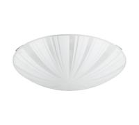 Eglo Mars 1 Lampada da Soffitto a 1 Lampada, Vetro Bianco Satinato, motivo radii, Attacco E27. in Acciaio, Bianco