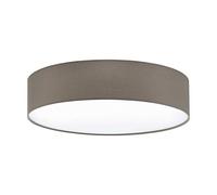 Eglo Plafoniera Pasteri, lampada da soffitto a 3 luci, moderna, in tessuto e plastica, colore bianco, tortora, con attacco E27, diametro 57 cm