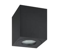 Plafoniera Esterno Moderna Quadrato Torrecola Alluminio Nero 1 Luce Gu10