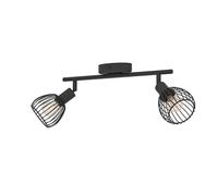 Eglo Plafoniera Sonnino, lampada da soffitto con 2 faretti, faretti in stile industriale regolabili, metallo nero, faretti da soffitto con attacco E14