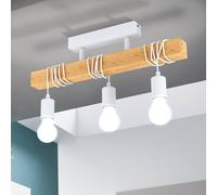 EGLO Plafoniera Townshend di legno, 3 luci bianco EGLO