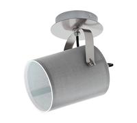 EGLO Plafoniera Villabate con paralume tessuto grigio EGLO