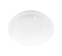 Eglo Pogliola-E - Lampada da soffitto a LED, plafoniera piatta con effetto cristallo, per cucina, camera letto, in metallo e plastica bianchi, bianco neutro, diametro di 22 cm