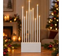 Eglo Lampada da Tavolo Portacandele in Legno LED Bianca per Avvento 60 cm