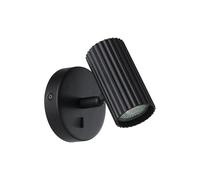 Eglo Portillo - Lampada da parete per interni, faretto orientabile camera letto, lettura in metallo colore nero, con attacco GU10