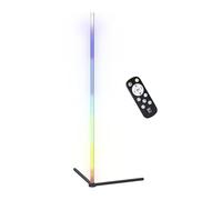 EGLO RGBIC - Lampada a piantana angolare a LED, con effetti luminosi, decorazione per stanze da gaming e feste, soggiorno, con telecomando, colore luce bianco caldo e RGB, metallo nero