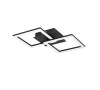 EGLO RGBIC - Plafoniera LED geometrica con effetti luminosi, decorazione per stanze da gaming e feste, lampada a soffitto con telecomando, colore luce bianco caldo e RGB, metallo nero
