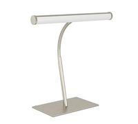 Eglo Riccione - Lampada da tavolo a LED, scrivania con braccio flessibile, touch dimmerabile, comodino in metallo di colore argento, bianco caldo-bianco freddo