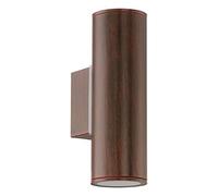 Eglo Riga Applique LED per esterni a 2 luci, applique in acciaio inox effetto ruggine, IP44