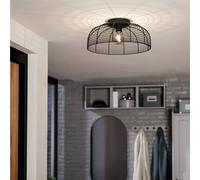 Eglo Plafoniera Rinroe – Ø 45 cm, nero, acciaio, attacco E27