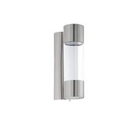 Eglo Robledo - Lampada da parete a LED, per esterni, 2 luci, in acciaio INOX e plastica, colore: argento, IP44