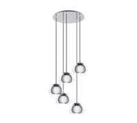 Lampadario Contemporaneo Rocamar 1 5 Luci Acciaio Cromo