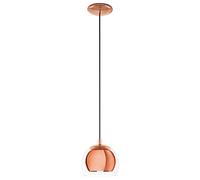 Lampadario Contemporaneo Rocamar 1 Luce Acciaio Rame