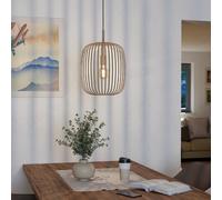 Eglo lampada a sospensione Romazzina, lampada sospesa per tavolo da pranzo a luce singola, illuminazione per sala da pranzo in metallo color sabbia, attacco E27