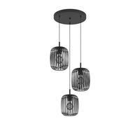EGLO Lampada a sospensione Romazzina, Ø 46 cm, nero, a 3 luci, acciaio EGLO