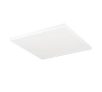 Eglo Rovito Plafoniera a LED, rotonda, con telecomando, per bagno, lampada da soffitto in plastica di colore bianco, luce bianca calda e fredda, IP44, 39 x 39 cm