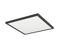 Eglo Rovito Plafoniera a LED, rotonda, con telecomando, per bagno, lampada da soffitto in plastica di colore nero e bianco, luce bianca calda e fredda, IP44, 39 x 39 cm
