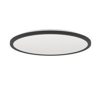 Eglo Rovito Plafoniera a LED, rotonda, con telecomando, per bagno, lampada da soffitto in plastica di colore nero e bianco, luce bianca calda e fredda, IP44, diametro 50 cm