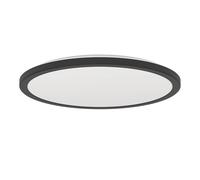 Eglo Rovito Plafoniera a LED, rotonda, con telecomando, per bagno, lampada da soffitto in plastica di colore nero e bianco, luce bianca calda e fredda, IP44, diametro 39 cm