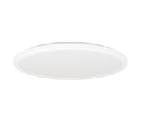 Eglo Rovito Plafoniera a LED, rotonda, con telecomando, per bagno, lampada da soffitto in plastica di colore bianco, luce bianca calda e fredda, IP44, diametro 39 cm