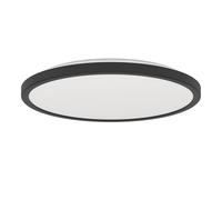 Eglo Rovito Plafoniera a LED, rotonda, per bagno, lampada da soffitto in plastica di colore nero e bianco, luce bianca calda e fredda, IP44, diametro 30 cm