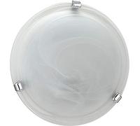 Eglo Salome Lampada da soffitto classica, lampada da soggiorno in metallo e vetro alabastro, lampada da cucina in colore cromato, bianco, lampada da corridoio con attacco E27, diametro 30 cm