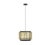 Lampadario A Sospensione Vintage Sandbach Acciaio Nero Ottone 1 Luce E27