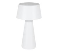 EGLO Huesa Lampada da tavolo a LED, per esterni, lampada da comodino a batteria, touch, dimmerabile, senza fili, ricaricabile tramite USB, plastica bianca, luce bianca calda e fredda, IP44
