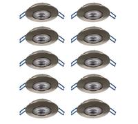Eglo set 10 faretti LED Cedrez, Ø 9 cm, plafoniere extra piatte, con Dip Switch, plastica argento, luce calda, neutra, fredda