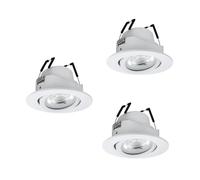 Eglo Set 3 faretti LED da incasso connect.z Saliceto-Z Ø 8,8 cm, ZigBee, opachi, controllo app e vocale Alexa, luce calda/fredda, RGB, dimmerabili, bianchi