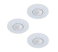 Eglo Set da 3 faretti da incasso Areitio, set di spot in alluminio spazzolato, 3 lampade da incasso con attacco GU10, LED inclusi, faretto sottile orientabile, Ø 11 cm