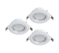 Eglo Set da 3 faretti da incasso Peneto, set di spot in acciaio bianco, 3