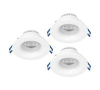 Eglo Set da 3 faretti da incasso Salabate, Ø 8,8 cm, faretti da soffitto per bagno, alluminio bianco, luce calda, neutra, fredda, IP65